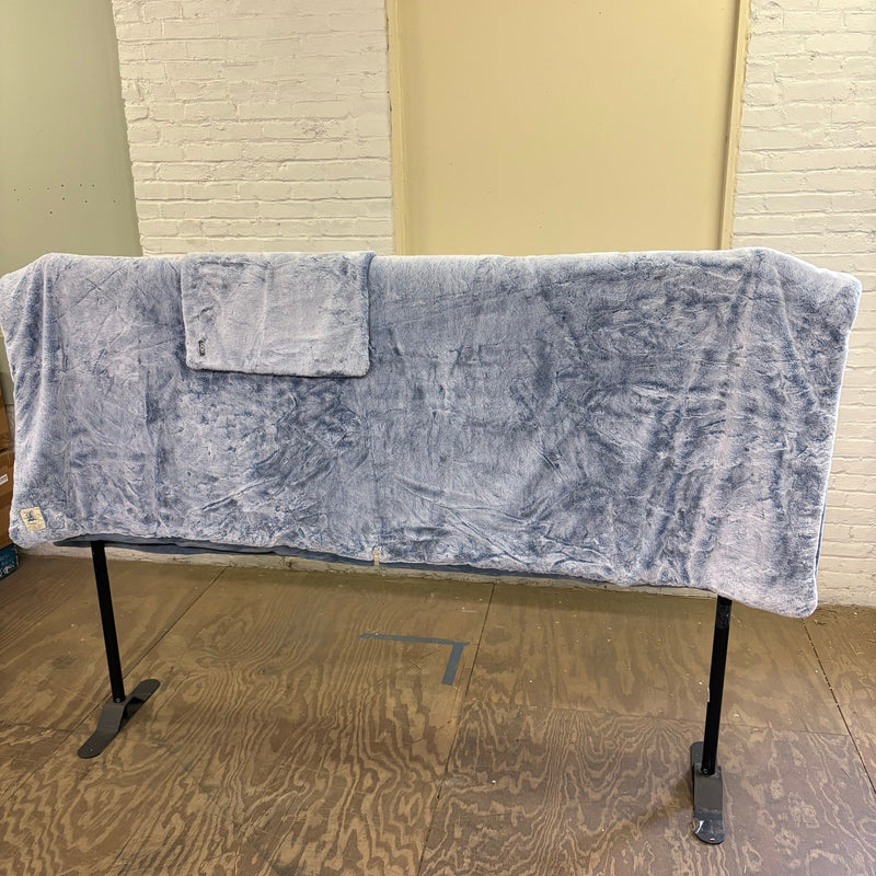 UGG Twin Comforter Set w 1 Pillow Sham, Extra Soft & Fuzzy, Reversible - Blue