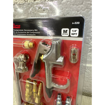Milton Industries M Style 1/4" NPT Compressor Starter Kit - 16 Piece, Air Tools