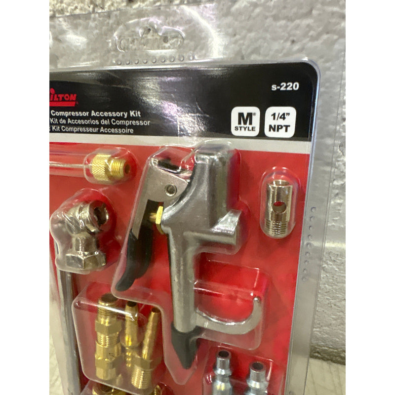 Milton Industries M Style 1/4" NPT Compressor Starter Kit - 16 Piece, Air Tools