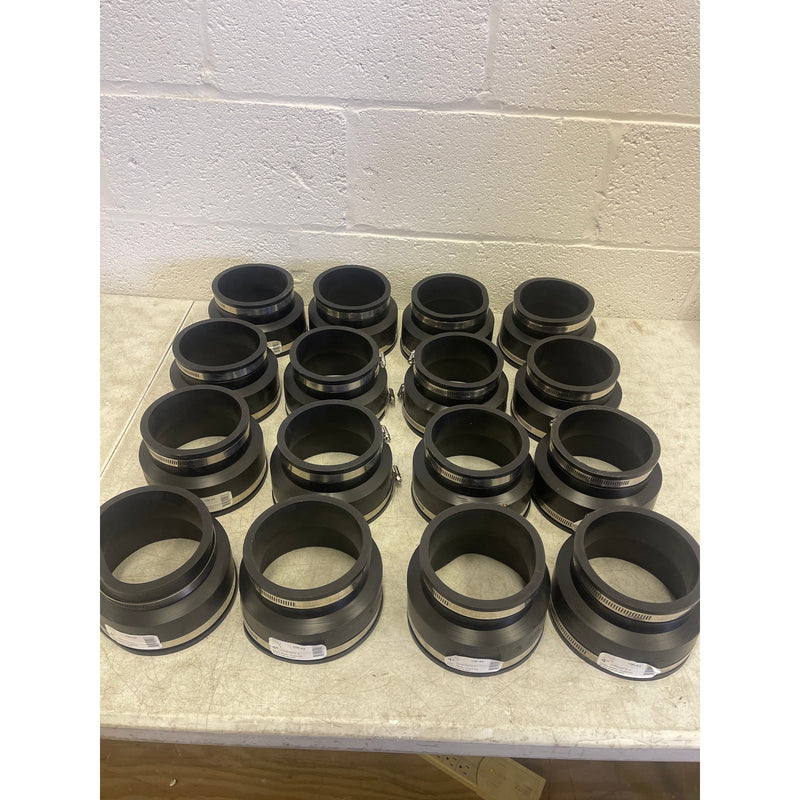 SET-OF-16 Fernco 4 in. Concrete x 4 in. DWV Flexible PVC Coupling Rustproof PVC