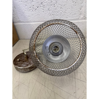 Hanging Cage Chandelier Ceiling Light Hollow Wrought Iron, Silver 6.5" W x 10" D