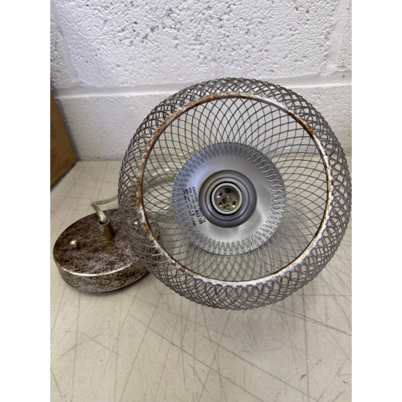 Hanging Cage Chandelier Ceiling Light Hollow Wrought Iron, Silver 6.5" W x 10" D