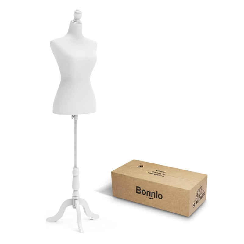Bonnlo Female Dress Form Pinnable Mannequin Body Torso Tripod Stand Size 2-4