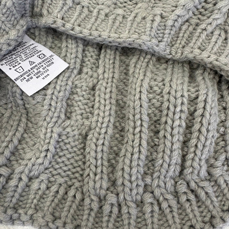 UGG Pet-Classic Cable Knit Dog Sweater w Sleeves Size Large 14-16" Collar - Gray