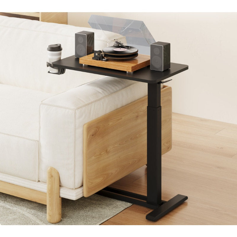 FLEXISPOT Adjustable Sliding Bedside Table w Hidden Casters 32in x 18in BLACK
