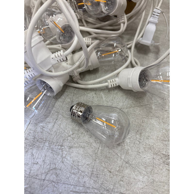 16 LED Bulbs White String Lights, 48ft White Outdoor Lights with 1W Shatterproof