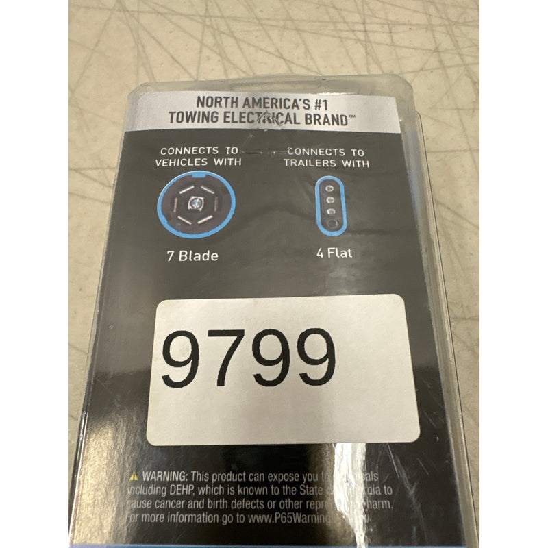 Hopkins 47348 Endurance Easy Pull LED Test 7 Blade to 4 Flat Flex Towing Adapter