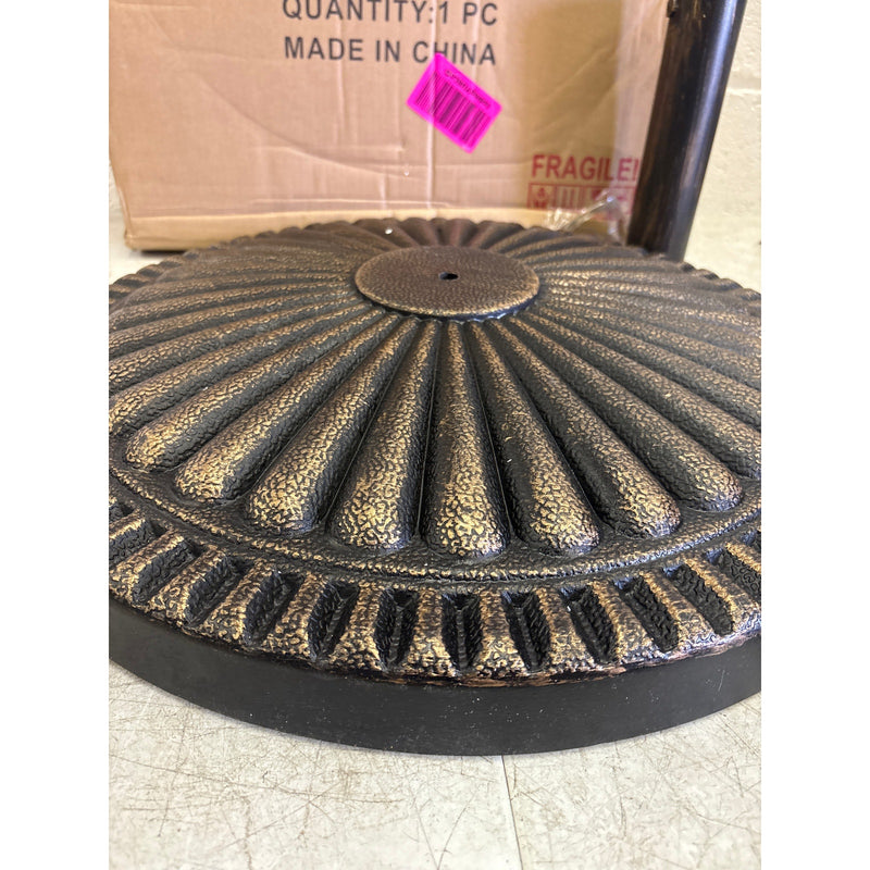 Flame&Shade 40lb Heavy Duty Round Base Stand Outdoor Patio Table Umbrella Bronze