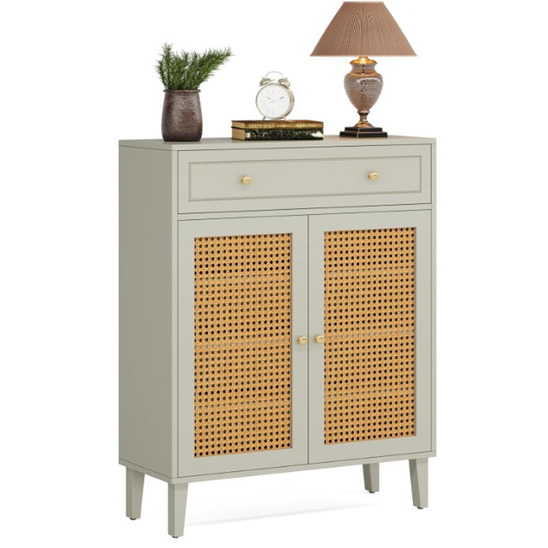 Tribesigns Storage Floor Cabinet w 2-Doors, 6-Shelf, 1-Drawer, Mint Green