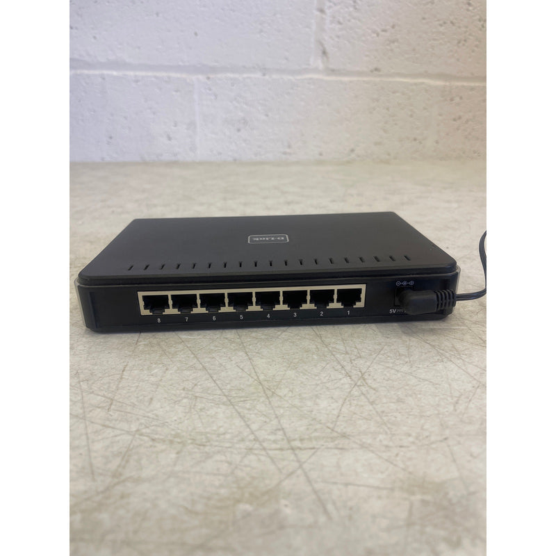 D-Link Ethernet Switch, 8 Ports, 120V, 60Hz, DES-1108