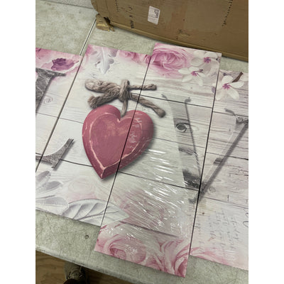 Pink LOVE Canvas Wall Art Home Decor Canvas Print, 5 Piece Ready to Hang