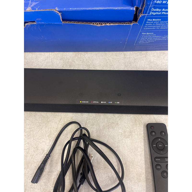 Onn. 32" 2.1 Soundbar w 2 Speakers & Wireless Subwoofer, Bluetooth, 480W, Read