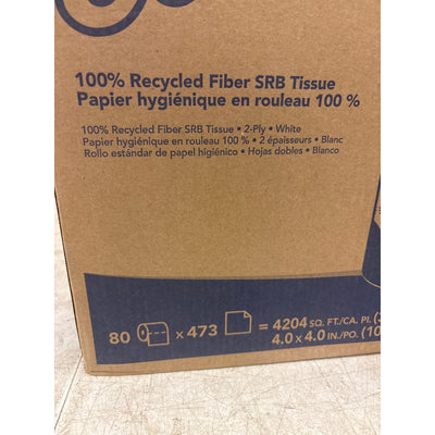 80 Rolls Scott Professional Toilet Paper 2-Ply 100% Recycled Fiber Standard Roll