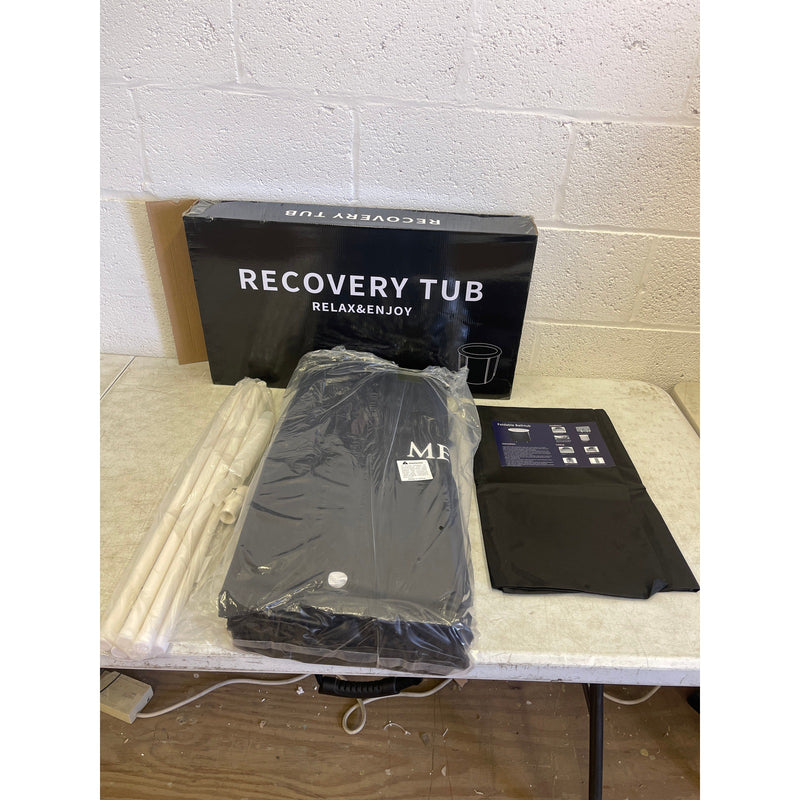 MEVLEM Ice Bath Tub for Cold Plunge, Portable, Black, with Lid