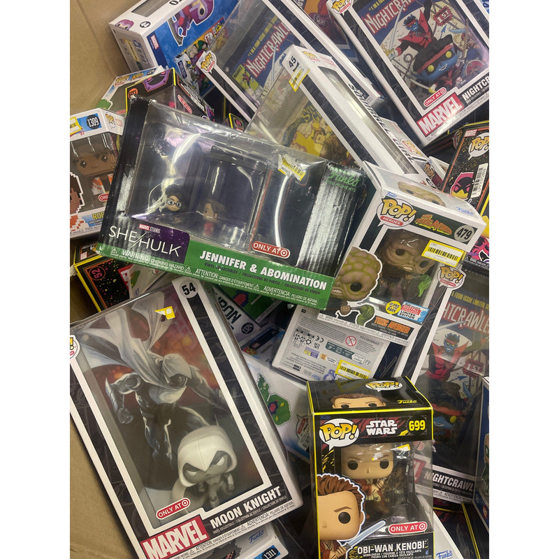 Pallet-of-400 FUNKO POPS, BIG & SMALL, Star Wars, Marvel, WWE, Justice League, Avengers - POP!