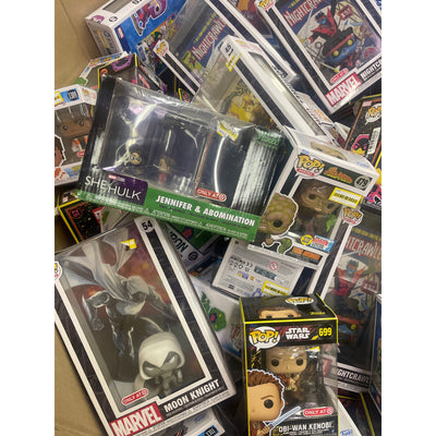 LOT-OF-400 NEW POPS IN BOX, BIG & SMALL, Star Wars, Marvel, WWE, Justice League, Avengers - POP!