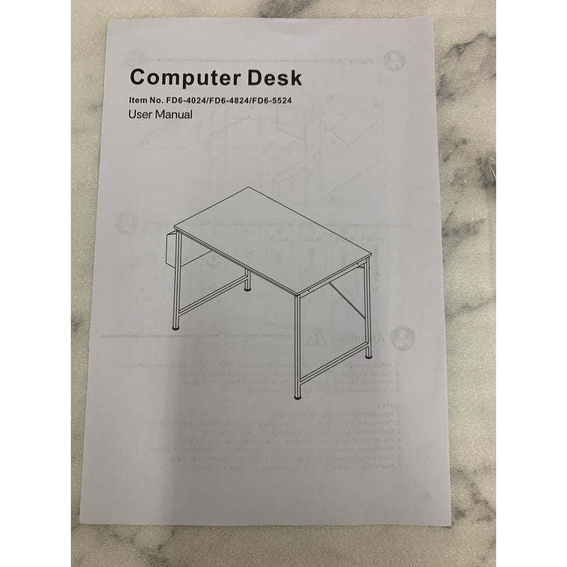 Flexispot 55" x 24" Computer Desk Home Office Desk w Storage Bag, Brown & Black