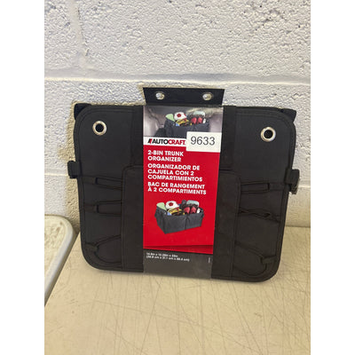 AutoCraft 2-Bin Trunk Organizer, Black Durable Oxford, Universal, Foldable AC710