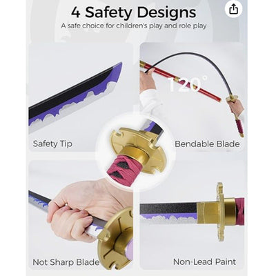 3Pcs Set One Piece Kitetsu+Yama Enma+Wado Sword 41" Toy Katana Replica w Belt