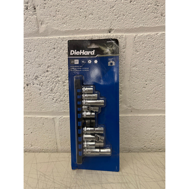 DieHard 1/4" and 3/8" Drive 6-Point Socket Set 10mm, 10-Piece