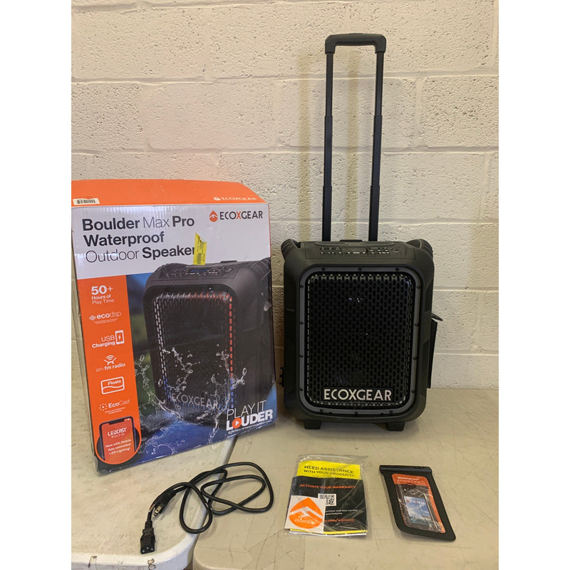 ECOXGEAR Boulder Max Pro SPEAKER Waterproof, Bluetooth, with Lights & Handle