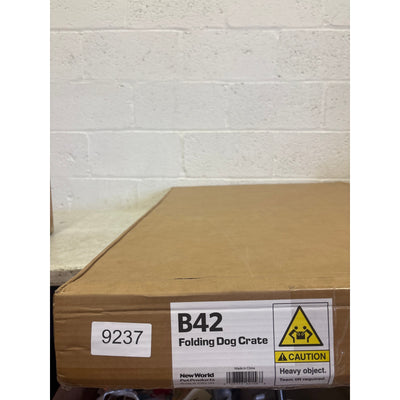 Single Door Dog Crate Leak-Proof Pan 42"L x 28"W x 31"H - Black