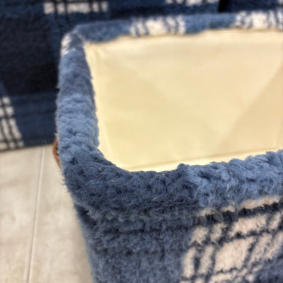 Koolaburra by Ugg 3 Piece Storage Set Soft Fuzzy Baskets Home Organization, Blue