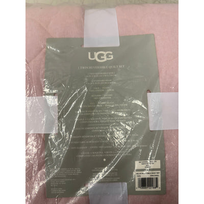 UGG Millie Plush Reversible Quilt Set, 1 Quilt & 1 Sham, Twin - Pink Shell