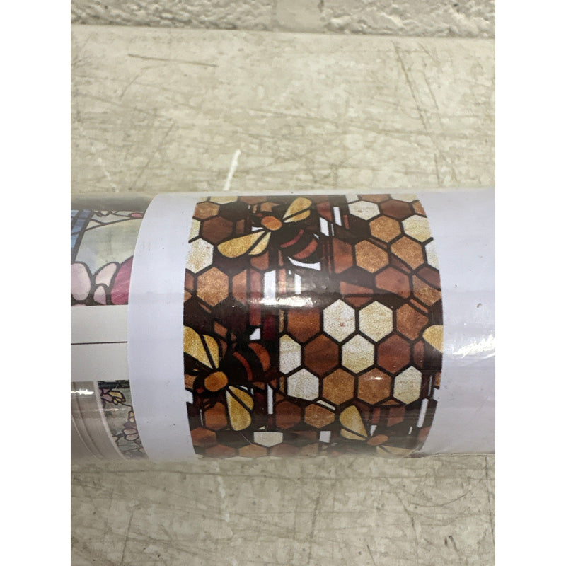 Faux Stained Glass Window Film Double-Sided Static Cling Honey Bee 21"x102"