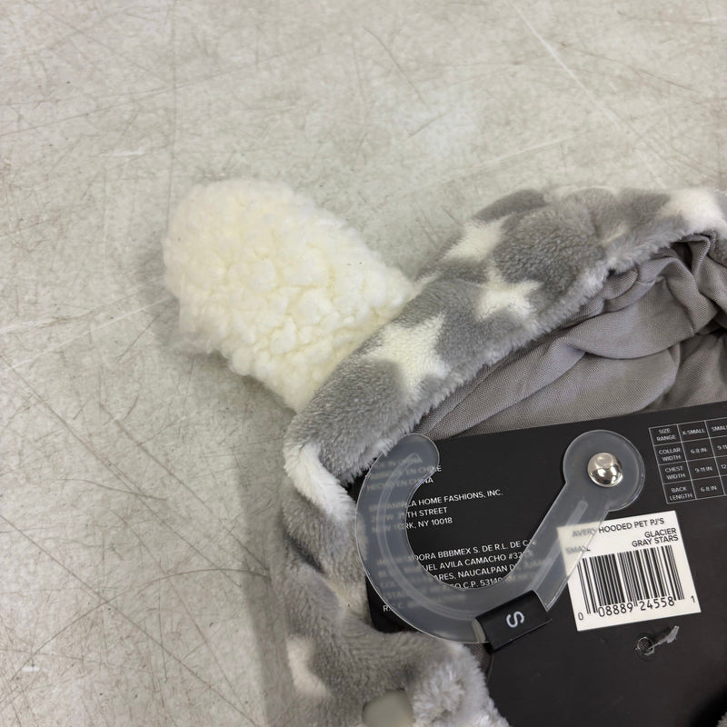 UGG Avery Small Glacier Gray Stars Hooded Soft Dog Pajama - 9-11" Collar