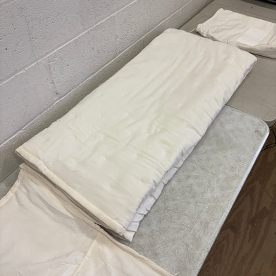 Mainstays Queen Comforter w 2 Pillow Shams Plain Design Tiny X's Stitching - Tan