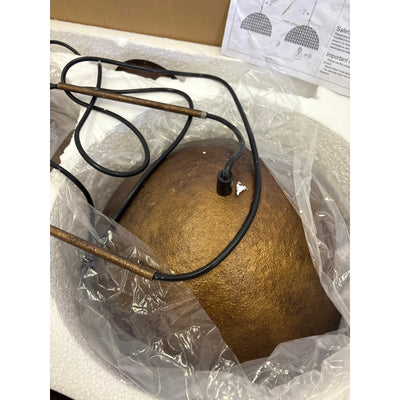 Detroit 34.25" 2-Light Dome Pendant Light Industrial Gold Hammered- Brown