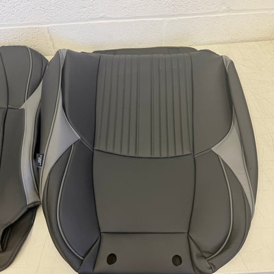 FREESOO Custom Fit Leather Tacoma Seat Covers Full Set Gen 4 2024-2025, Black