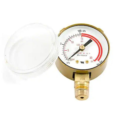 Forney Regulator Gauge, 2 Inch, 0-30 PSI, Standard 1/4" NPT Connection Fits Most