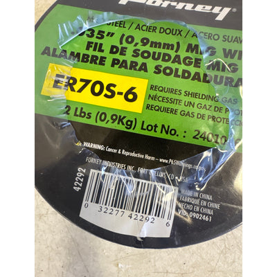 Forney Solid Mild Steel Mig Wire .035 Diameter 2 Lb Spool E70S-6  - 42292