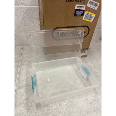 Sterilite 6-Pack Clip Box, Clear Storage for Crafts Supplies Office Items Large