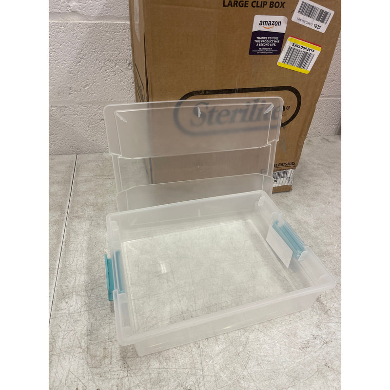 Sterilite 6-Pack Clip Box, Clear Storage for Crafts Supplies Office Items Large