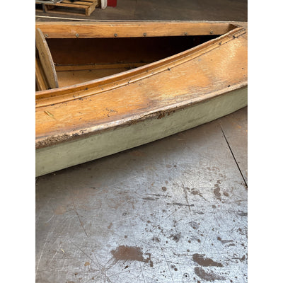 16 Foot Wooden Canoe - 2 Person Capacity, Fishing, Kayaking - Tan / White