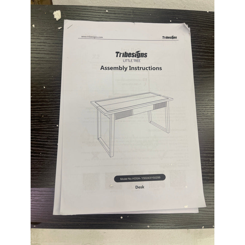 Tribesigns 55" Wood Computer Desk, Modern Study Writing Table with Drawer Black