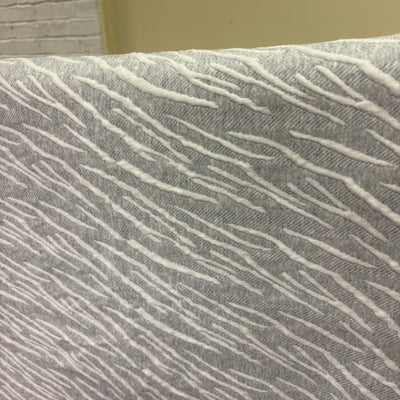 Queen Comforter Warm & Cozy Bedding with Abstract Stripe Design - Gray / White