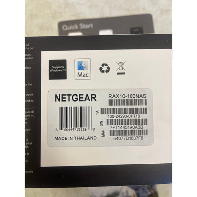 NETGEAR - AX1800 Wi-Fi 6 Router with Ethernet cable, Power adapter - Black