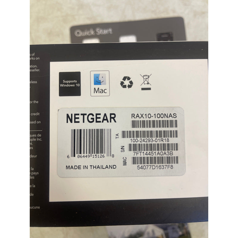 NETGEAR - AX1800 Wi-Fi 6 Router with Ethernet cable, Power adapter - Black