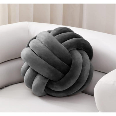 Sioloc Soft Knot Ball Pillows,Round Throw Pillow Cushion Home 7.8inches - Grey