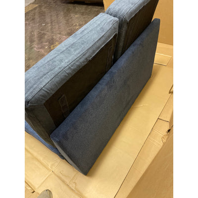 47x37x31" Floor Couch, Love Seat, Living Room Furniture w Cushions, No feet Blue