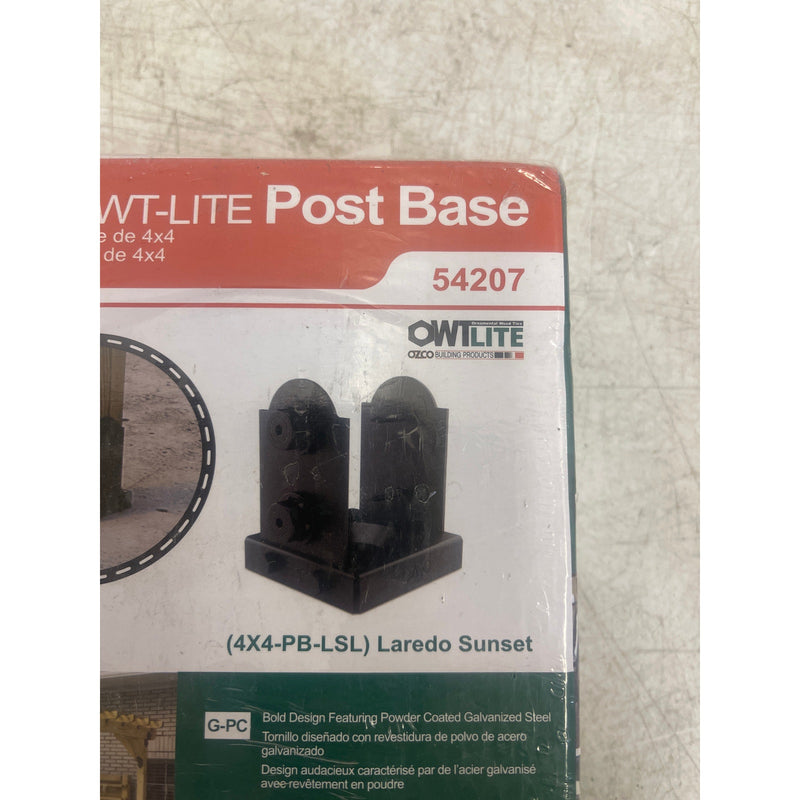 OWT Laredo Sunset Lite 4 in. x 4 in. Bulk Galvanized Steel Elevated Post Base
