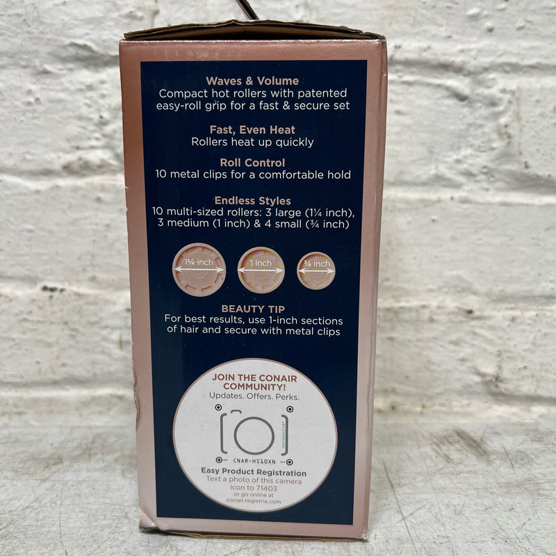 Conair Double Ceramic Set of 10 Rollers, 10 Metal Clips, Electric, HS10XN