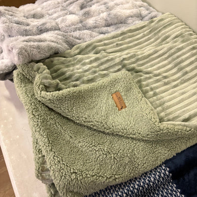 5-Pc Throw Blankets, Fuzzy, Warm& Cozy Plush Reversible Blankets, Assorted Sizes