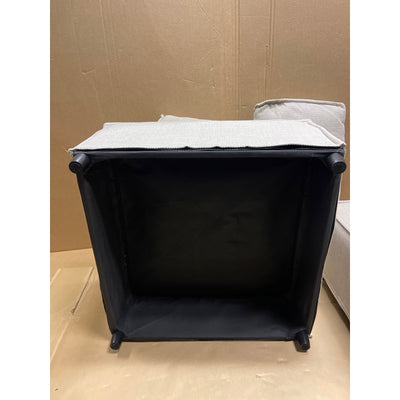 28 x 28 x 16" H Set-of-2 Ottomans w Legs, Living Room Furniture, Beige