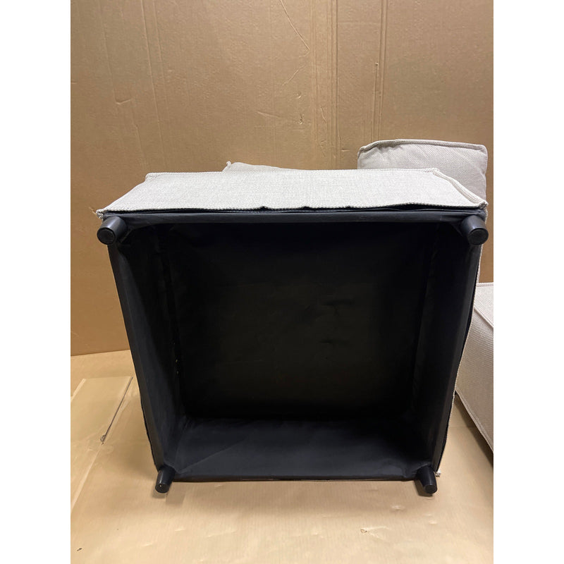 28 x 28 x 16" H Set-of-2 Ottomans w Legs, Living Room Furniture, Beige