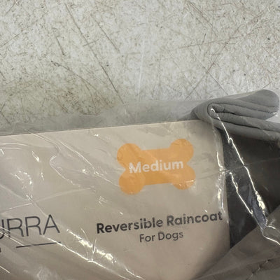 Koolaburra by UGG Pet Reversible Raincoat w Hood, Dog 15-16" Collar, Gray Medium